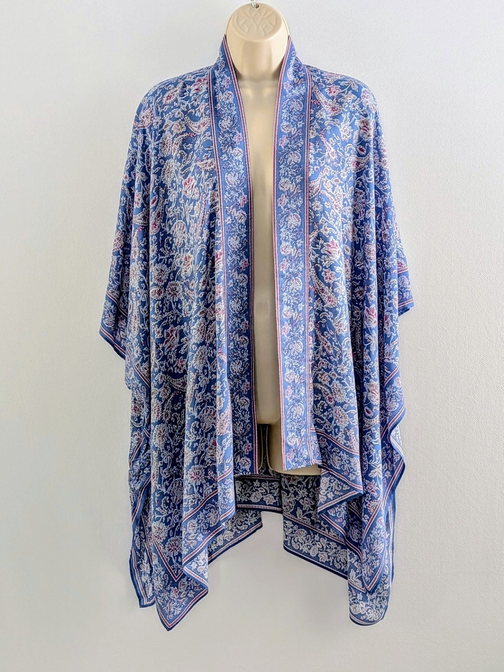 J. Jill Size S-L Blue Floral Rayon Top - Excellent!